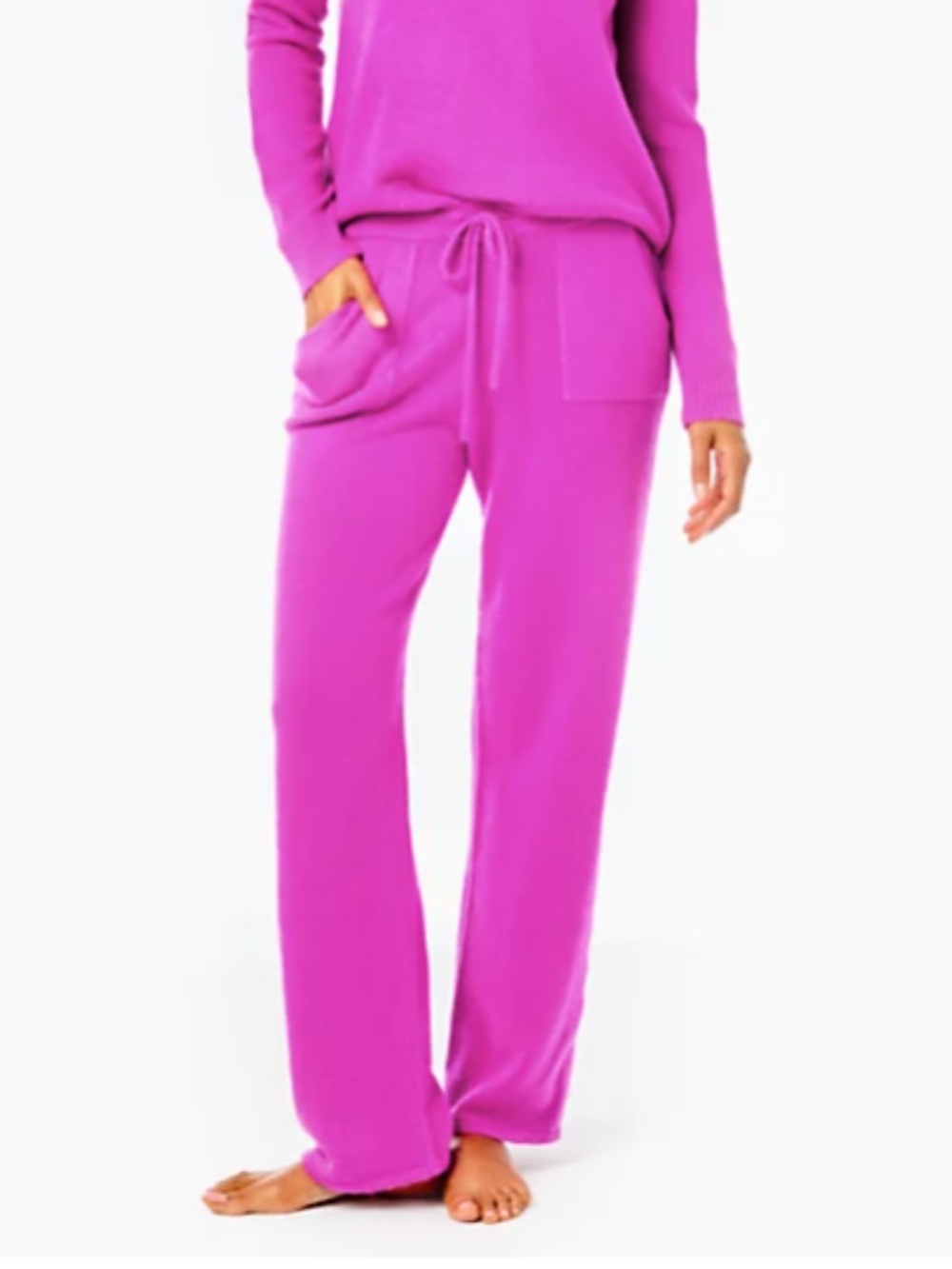 Lilly Pulitzer Bellista Wild Fuchsia Sweater Pants worn once/dry cleaned - L